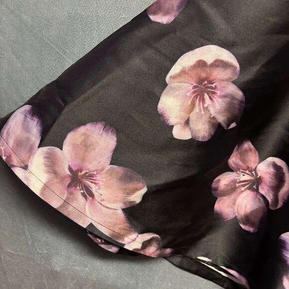 Lulu's Peplum Dress Floral Fairy Grunge Swing Black Purple Prom Y2K Formal Witch - Picture 6 of 12